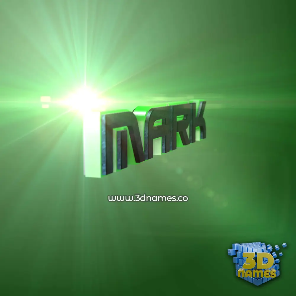 mark in Green Light style - 3D name wallpaper