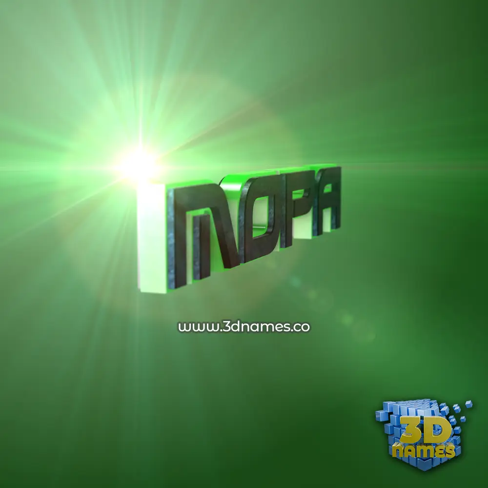 mopa in Green Light style - 3D name wallpaper