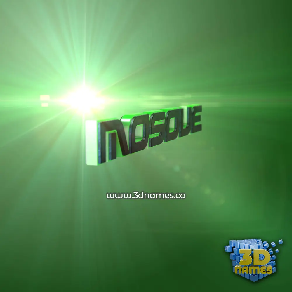 mosoue in Green Light style - 3D name wallpaper