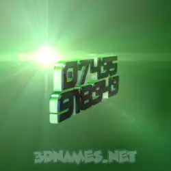 07435 918343 in Green Light style - 3D name wallpaper