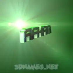 afham in Green Light style - 3D name wallpaper