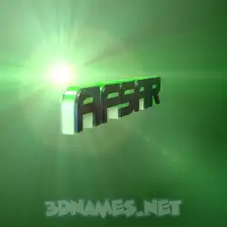afsar in Green Light style - 3D name wallpaper