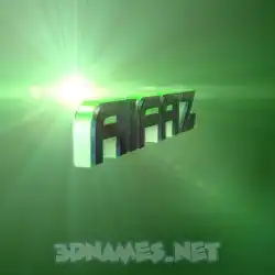 aifaz in Green Light style - 3D name wallpaper