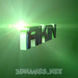 akin in Green Light style - 3D name wallpaper