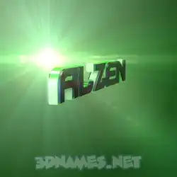 alzen in Green Light style - 3D name wallpaper