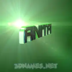 anita in Green Light style - 3D name wallpaper