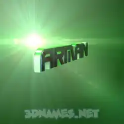 arman in Green Light style - 3D name wallpaper