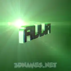 aulia in Green Light style - 3D name wallpaper