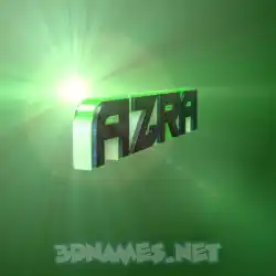azra in Green Light style - 3D name wallpaper