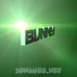 bunny in Green Light style - 3D name wallpaper