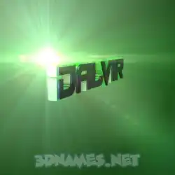 dalvir in Green Light style - 3D name wallpaper