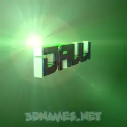 dauli in Green Light style - 3D name wallpaper
