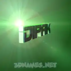 dipak in Green Light style - 3D name wallpaper