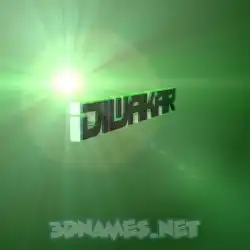 diwakar in Green Light style - 3D name wallpaper