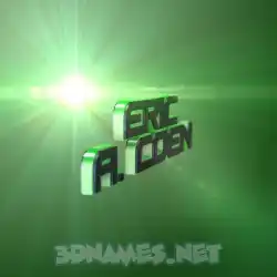 eric a. coen in Green Light style - 3D name wallpaper