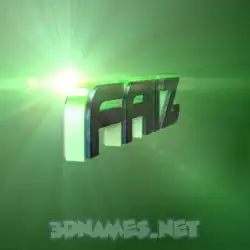 faiz in Green Light style - 3D name wallpaper
