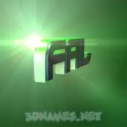 fal in Green Light style - 3D name wallpaper