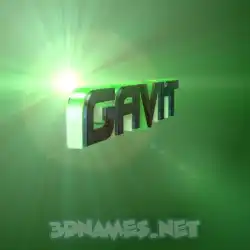 gavit in Green Light style - 3D name wallpaper