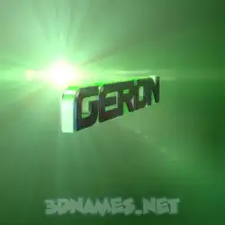 geron in Green Light style - 3D name wallpaper