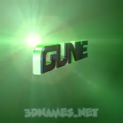 gunie in Green Light style - 3D name wallpaper