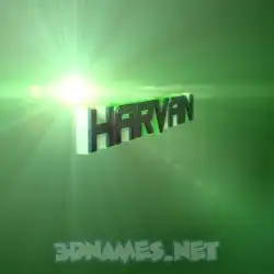 harvan in Green Light style - 3D name wallpaper