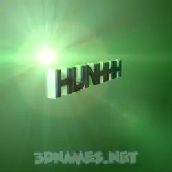hunhhh in Green Light style - 3D name wallpaper
