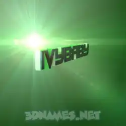 ivybaby in Green Light style - 3D name wallpaper