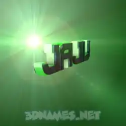 jaju in Green Light style - 3D name wallpaper
