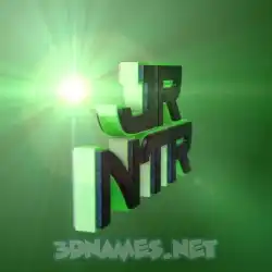 jr ntr in Green Light style - 3D name wallpaper