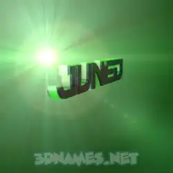 juned in Green Light style - 3D name wallpaper