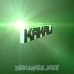 kakali in Green Light style - 3D name wallpaper