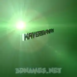 kaverimanian in Green Light style - 3D name wallpaper