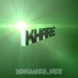 khare in Green Light style - 3D name wallpaper