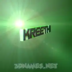 kreethi in Green Light style - 3D name wallpaper