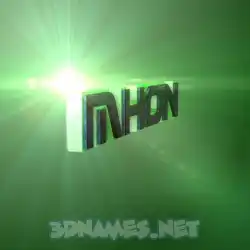mhon in Green Light style - 3D name wallpaper