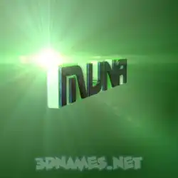 muna in Green Light style - 3D name wallpaper