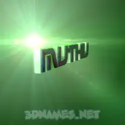 muthu in Green Light style - 3D name wallpaper