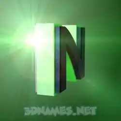 n in Green Light style - 3D name wallpaper