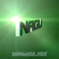nagu in Green Light style - 3D name wallpaper