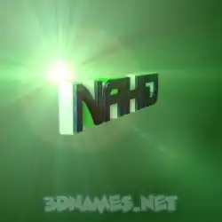 nahid in Green Light style - 3D name wallpaper