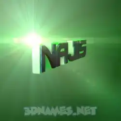 najis in Green Light style - 3D name wallpaper