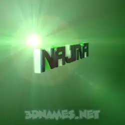 najma in Green Light style - 3D name wallpaper