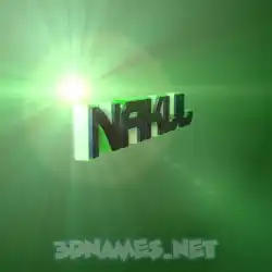 nakul in Green Light style - 3D name wallpaper
