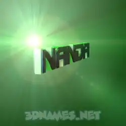 nanda in Green Light style - 3D name wallpaper