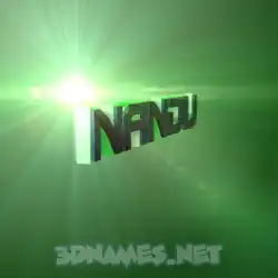 nandu in Green Light style - 3D name wallpaper
