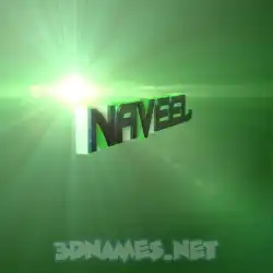 naveel in Green Light style - 3D name wallpaper