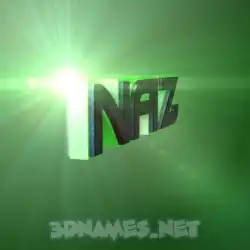 naz in Green Light style - 3D name wallpaper
