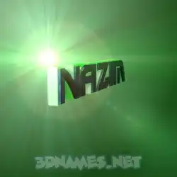 nazim in Green Light style - 3D name wallpaper