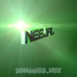 neejal in Green Light style - 3D name wallpaper