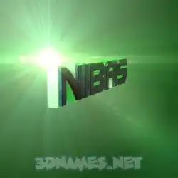nibas in Green Light style - 3D name wallpaper